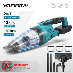YOFIDRA 12KPA 1500W Electric Cordless Vacuum Cleaner 90°/180° Rotatable Angle Household Clean Tool For Makita 18V Battery Pin