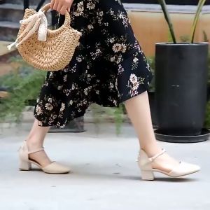 Discover the Perfect Baotou Style Thick High Heels: Comfort & Versatility