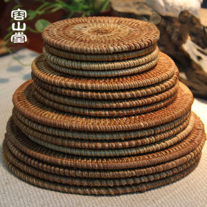 Rongshantang Rattan Mat a Variety of Large Medium and Small Teacup Mat Saucer Cup Saucer Iron Pot Yixing Clay Teapot Mat