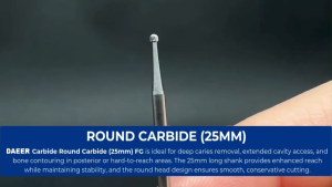 1pcs Dental Surgical Tungsten Carbide Bur(Round Ball )Plain Cut FG 25mm Long Shake High Speed ISO 316
