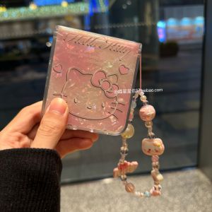 Foldable Shell Pattern KT Cat Protective Case for Xiaomi Mixflip2 Zflip76 Huawei Pocket2 Honor Magicvflip2 Cute Phone Cover