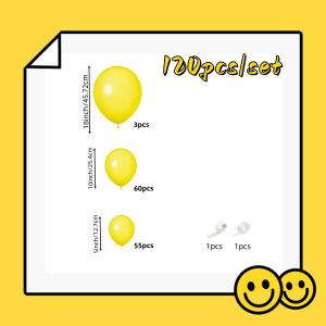 120Pcs Balloon Garland Set of Different Sizes Birthday Party Decorations Spring Bee Festival Easter Graduation Wedding Atmosphere Background Decoration Balloons Party Decoration Balloons Party Supplies