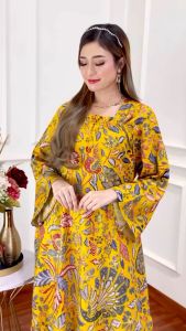 Mak Nyik Grosir - Daster Lengan Panjang Terbaru - Longdress Daster Panjang Murah - Daster Gamis Rayon Motif Premium Kekinian Viral Adem