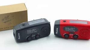 ＜102＞ 5000mAH Đài Phát Thanh Khẩn Cấp Di Động Bùng Nổ  Đài Phát Điện Quay Tay Năng Lượng Mặt Trời Đa Chức Năng