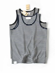 New American Style Loose Casual Cotton Knitted Striped Sleeveless round Neck Han Vest Men Summer Trendy T-Shirt Fashion Urban Youth