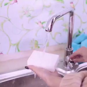 Spons Melamin Ajaib [Premium Quality] Busa Nano Magic Sponge Spon Busa Pembersih Serbaguna Multifungsi Bahan Melamin Perlengkapan Dapur Cuci Piring Kompor DLL -REX-MART (BAYAR DITEMPAT/COD)