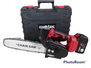 เลื่อยโซ่ไร้สาย Maktec 220V บาร์ยาว 12 นิ้ว เลื่อยโซ่แบตเตอรี่ เลื่อยโซ่ไฟฟ้า (แบต 2ก้อน) เลื่อยตัดไม้ เครื่องตัด รับประกัน 1 ปี TTP Store