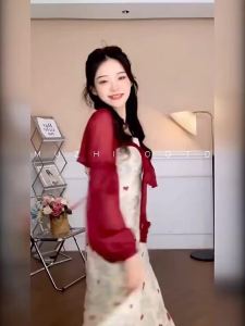 Dazzlin M-5XL Gaun Wanita Saiz Besar Gaun Kolar Persegi Stail Perancis Tinggi Wanita Gemuk Musim Luruh dan Musim Sejuk mm Gaun Panjang Sifon Stail Hepburn Kelihatan Kurus Perut