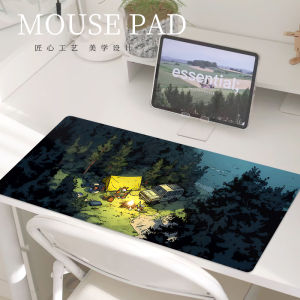 Anime Camping Night View Mousepad Thickened Keyboard Mat for Men And Women High Aesthetic Value Office Anti-slip Desk Mat
