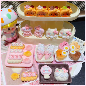 Kt Cat Cream Cake Ice Cream Rabbit Snow Dog Fish Cake Toy Model Miniature Decorations Present Goods Available Stock