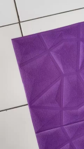 RW Wallpaper Foam 3D Triangle Batik Wall Panel Diamond Warna Ungu Stiker Dinding Tembok Wall Paper Sticker Dekorasi