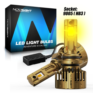 Novsight T24Y 4300K Warm White Light LED Headlight Bulb H4 H7 H11 9005(HB3) 9006(HB4) LED Lights for Car High/Low Beam Fog Light 130W 28000LM Plug&Play 2Pcs