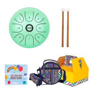 IRIN | IRIN 5.5 Inch Steel Tongue Drum 8 Tone Handpan Tank Tambourine Yoga Meditation Percussion Musical Instrument With Bag Drumsticks