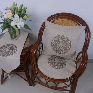 Chinese Cotton and Linen round Cushion Non Slip Meditation Futon Cushion Drum Stool Cushion Cane Chair Cushion Sponge Customized Removable and Washable