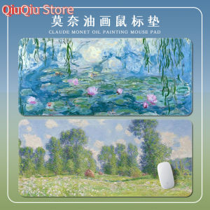 Monet Oil Painting Mouse Pad Large High-Grade Art Desk Mat Water Lily Thickened Office Computer Keyboard Pads Customized