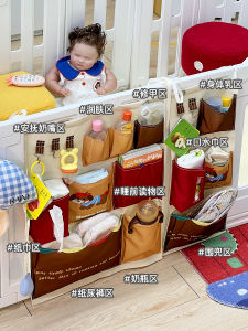 เก้าอี้เด็กแบบพับได้พร้อมชั้นวางของสำหรับเด็กวัยเตาะแตะ รองเท้าบุผ้าไนลอนแบบมีซิป กระเป๋าใส่ของสำหรับใส่ของเล่น เสื้อผ้าเด็ก ผ้าขนหนูสำหรับติดผนัง