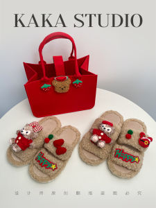 Dép Bông Lông Cừu Dễ Thương Cho Cặp Đôi Đi Trong Nhà Và Ngoài Trời Mùa Thu Đông Cho Nam Và Nữ Dép Cotton Thoải Mái