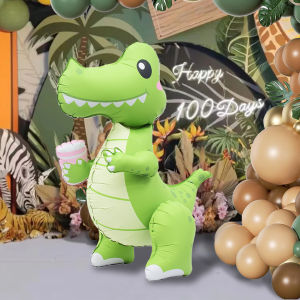 1 Piece of 4D Standing Matte Birthday Dinosaur Crocodile Balloons Birthday Party Gender Reveals Party Decoration Photo Props
