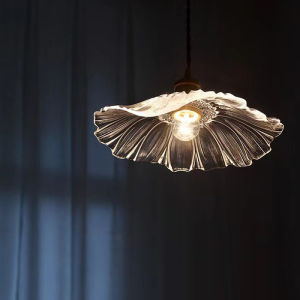 Retro Chinese Japanese Style Lotus Flower Glass Chandelier Restaurant Bar Bedroom Bedside Window Decorative Lighting Fixture