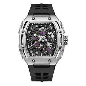 AILANG | Shopping Festival 8098 Tonneau Skeleton Mechanical Watches Metal Automatic Watch Fashion Clock Relogio Masculino Skeleton Tour