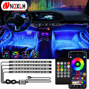 Neon LED Car Interior Ambient Foot Strip Light Kit Accessories RGB Backlight Remote App Music Control Auto Decorative Lamp