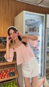 ปาดไหล่ ปาดใจ ผ้าลูกไม้สีพาสเทลล ดีเทลน่ารักไม่ซ้ำใครร เหมาะกับใส่ไปทะเลม้ากกก ~ ขนาด 32-36 ยาว, 12