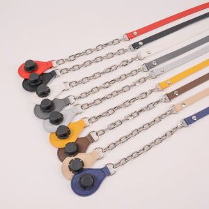 Tanqu Long Edge Painting Handles Faux Leather Flat PU Belt and Drops with Thicken Shiny Chain for OBag for EVA O Bag