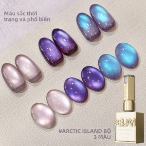 Bộ Sơn Móng Tay Gel Mắt Mèo Đảo Bắc Cực 3 Lọ 15ml Làm Khô Nhanh Bằng Đèn UV/LED Bền Lâu Bộ Dụng Cụ Trang Trí Móng Tay Dành Cho Nữ Món Quà Lý Tưởng