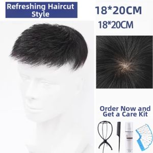 KEQIAO | Natural Invisible Real Hair Patch Full Handmade Wig Top Area Supplement