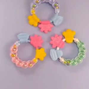 Baby Silicone Hand Hold Molar Rod handbell jingle teether Toddler Safety Bite Toy
