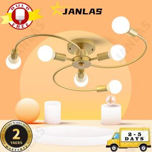 【Free Bulb】Nordic 6-Light Ceiling Light Chandelier Light Modern Creative Hanging Light Drop Lights Hanging Lamp JANLAS