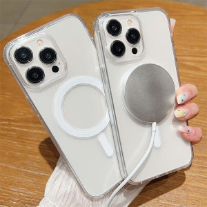 Zeallion trong suốt MagSafe vòng tròn magsafing vỏ điện thoại cho [iPhone 15 14 13 12 mini 11 Pro Max XS XR 7 8 Plus] Vỏ mặt sau bằng nhựa Acrylic