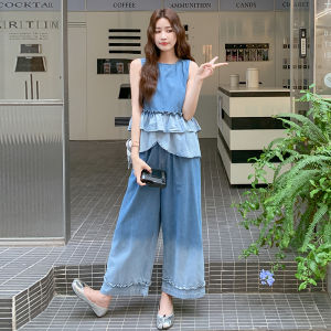 YINLUOYA | Elegant Loose Wide Leg Pants Set Two Piece Suite Age Defying Whole Set Comfortable Fit Casual Chic Summer Outfit Ensemble