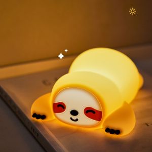 Cute Rabbit Night Light Novelty LED Squishy Animal Night Lamp  3 Brightness Level Dimmable Rechargeable Touch Lamp
