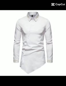 áo sơ mi áo sơ mi nam dài tay phong cách hàn quốc thiết kế cúc chéo độc lạ cực chất trẻ trung cá tính và năng động chất vải mềm mịn thoáng mát - H37