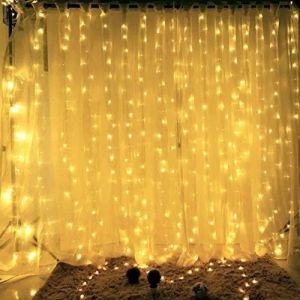 300LED 3MX3M 8 Modes Window Curtain Fairy Icicle String Lights with Remote Control for Indoor Outdoor Decorative Party Wedding Christmas Festival Lawn Garden Light