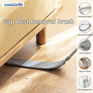 JustLiving Extendable Long-Handle Dusting Brush Dust Brush Under Appliances Microfiber Duster Washable Tight Spaces Gaps Duster for Hard-to-Reach Areas - Versatile Tool for Home Cleaning and Dusting