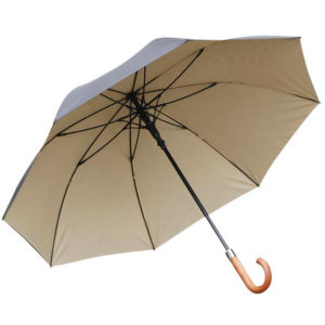 Double-Layer Umbrella Surface Anti-Strong Wind Anti-Rainstorm Wood Handle Golf Umbrella Double Umbrella Long Handle Super Large Automatic Business Umbrella