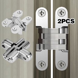 2PCS ENGSEL STAINLESS Engsel Pintu Engsel meja lipat CHROME Cross Hinge Pintu Lemari Meja Lipat Tanam