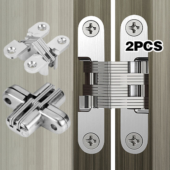 2PCS  ENGSEL STAINLESS   Engsel Pintu Engsel meja lipat  CHROME Cross Hinge Pintu Lemari Meja Lipat Tanam