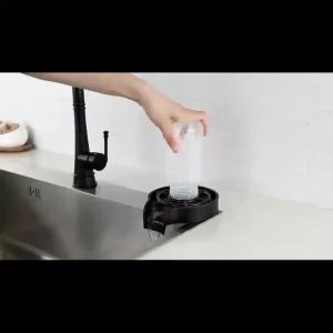 1pc Plastic Automatic Cup Washer High Pressure Glass Cleaner For Kitchen Sink Beer Milk Tea Cups