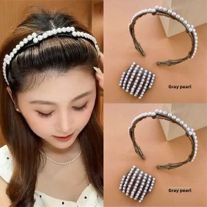 Pearl Retractable Foldable Headband for Face Wash Headband Female 2024 New Arrival Forehead Broken Hair Storage Hair Clip Headdress