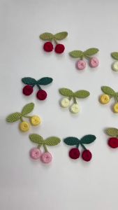 20 Pieces of Small Cherry Knitted Embroidery Cartoon Clothing Accessories Handmade DIY Childrens Sew On Badge Cloth Stickers