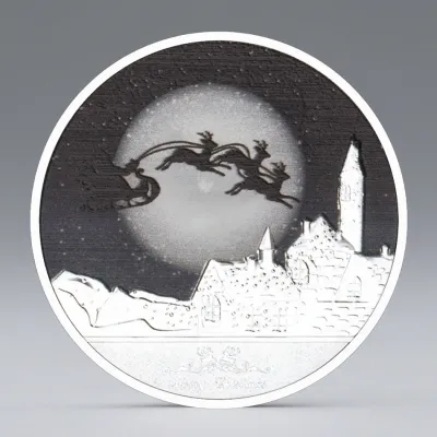 Merry Christmas and Happy New Year Souvenir Coin Santa Claus Wishing Coins Silvery Plated Gifts