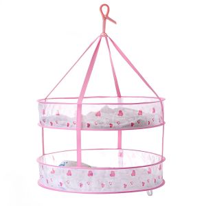 Foldable Double Layer Clothes Drying Basket Sweater Socks Dry Goods Flat Layout Laundry Hanger Home Use Windproof Sun Protection