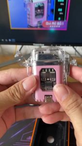 [HCM] Bật lửa Quẹt điện tử Plasma chống Gió - trong suốt - có đèn led - sạc Type C