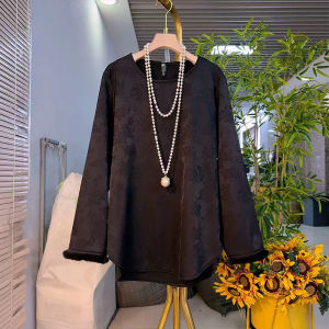 plus Size Womens Butterfly Flower Cotton Vest Long Sleeve French Design Sensation Wide Leg Pants Autumn Winter Fashion