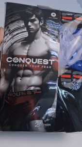 Conquest (2 Pcs) Mens Cotton Boxer Underwear Breathable Soft Relaxed Everyday Comfort - CQ6210