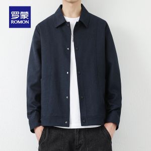 ROMON | Lormen Mens Casual Jacket Windproof Collar Youth Fashion Outerwear Autumn Spring New Style Leisure Workwear Stylish Coat