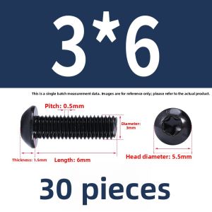 BAIRUITE | Internal Hex Black High-Strength Round Head Anti-Theft Screws